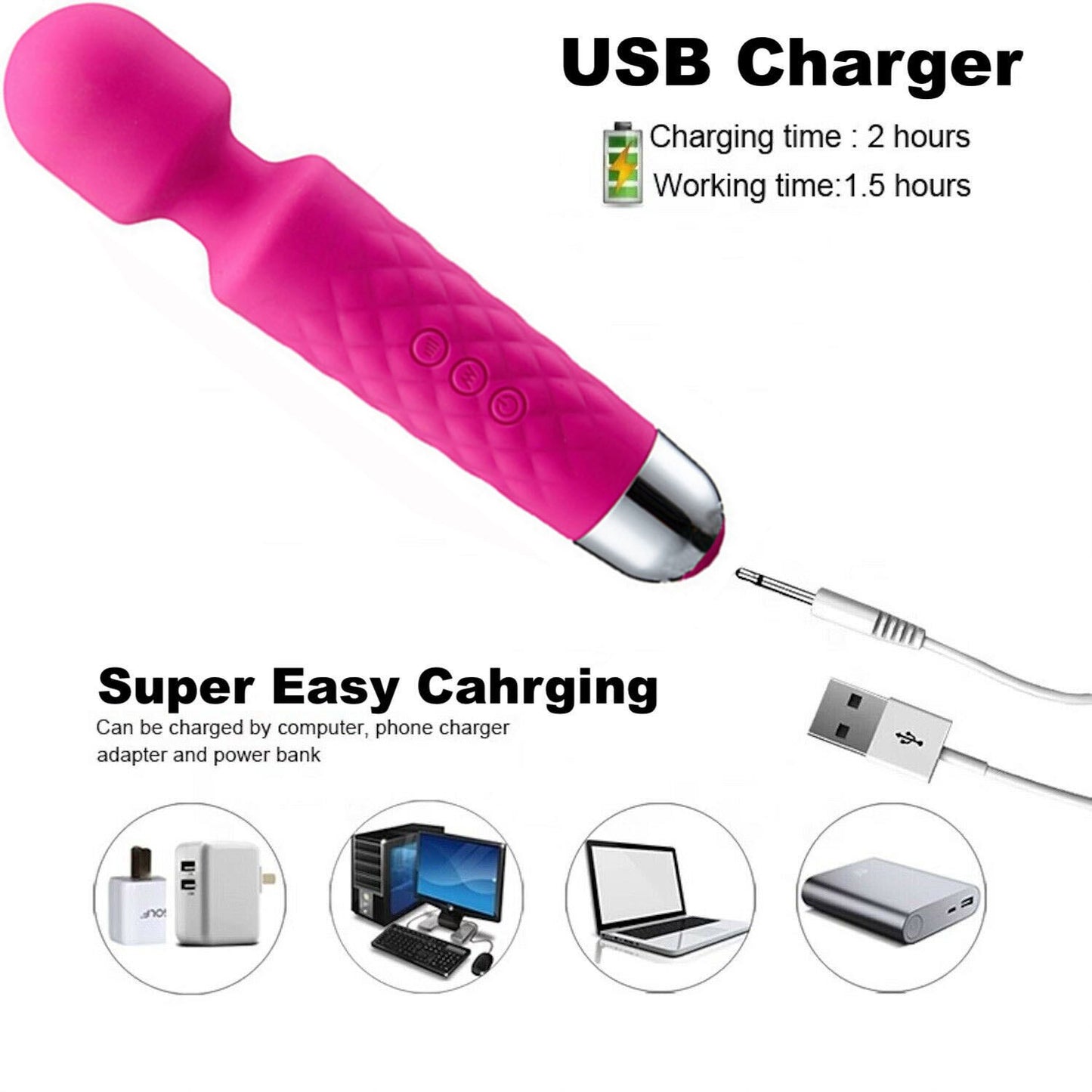 The Only Massage Wand You Need ✨ 20 Vibrating Modes | USB Rechargeable