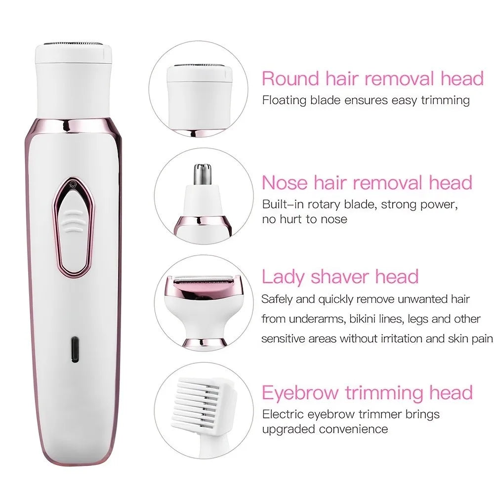 4-in-1 Ultimate Grooming Kit | Painless Hair Removal for Face, Body & Bikini