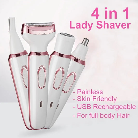 4-in-1 Ultimate Grooming Kit | Painless Hair Removal for Face, Body & Bikini