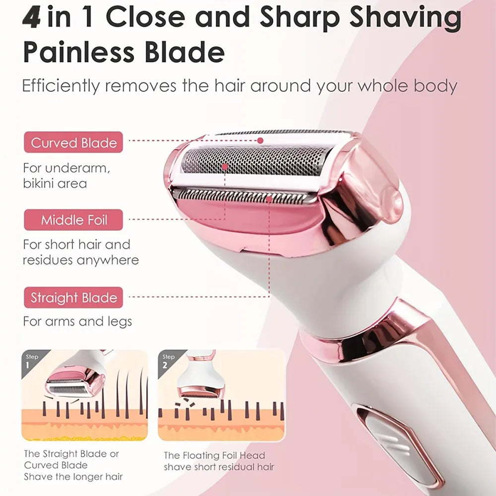 4-in-1 Ultimate Grooming Kit | Painless Hair Removal for Face, Body & Bikini