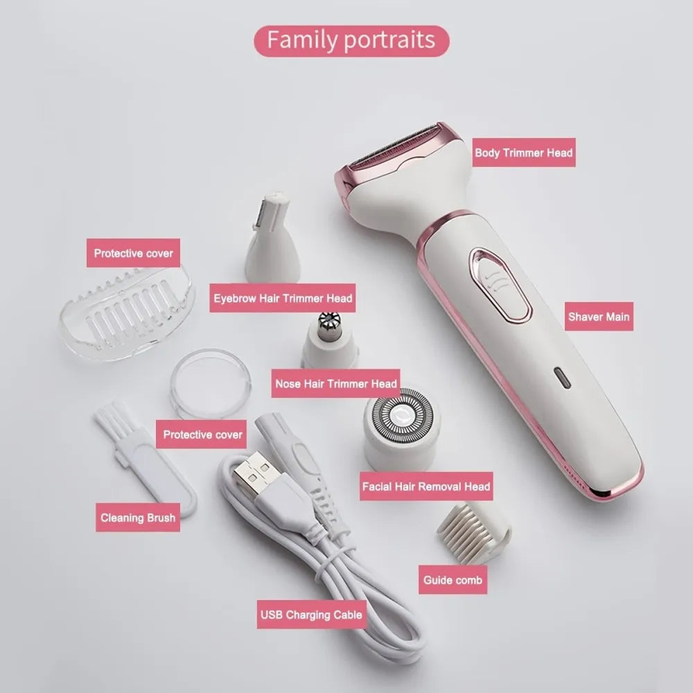 4-in-1 Ultimate Grooming Kit | Painless Hair Removal for Face, Body & Bikini