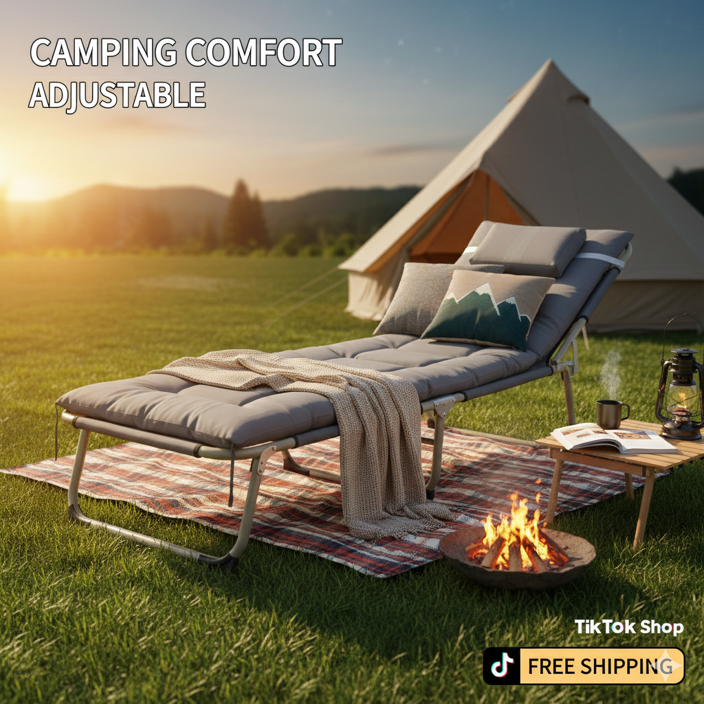 Portable Folding Camping Bed – Heavy Duty Adult Sleeping Bed for Camping Adjustable Height Mattress for Outdoor Travel Hiking
