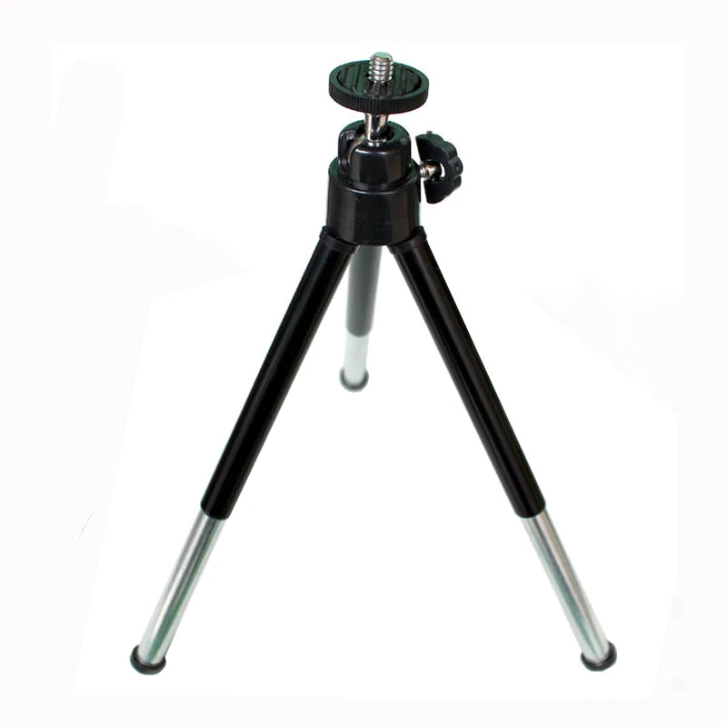 Mini Portable Aluminum Tripod with Phone Clip - Extendable Desktop Camera Stand Holder for iPhone Android Streaming Vlogging Recording