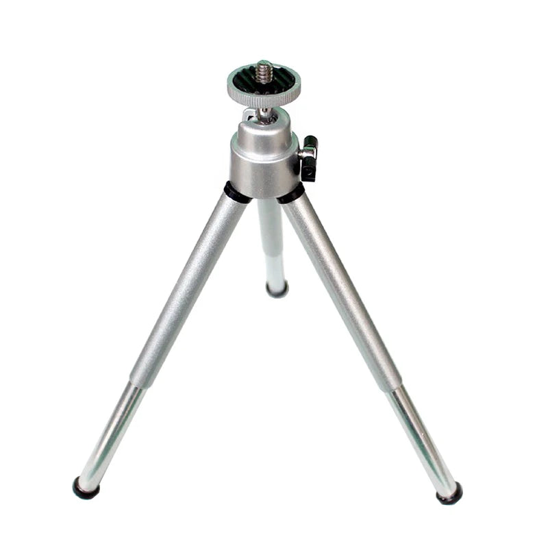 Mini Portable Aluminum Tripod with Phone Clip - Extendable Desktop Camera Stand Holder for iPhone Android Streaming Vlogging Recording