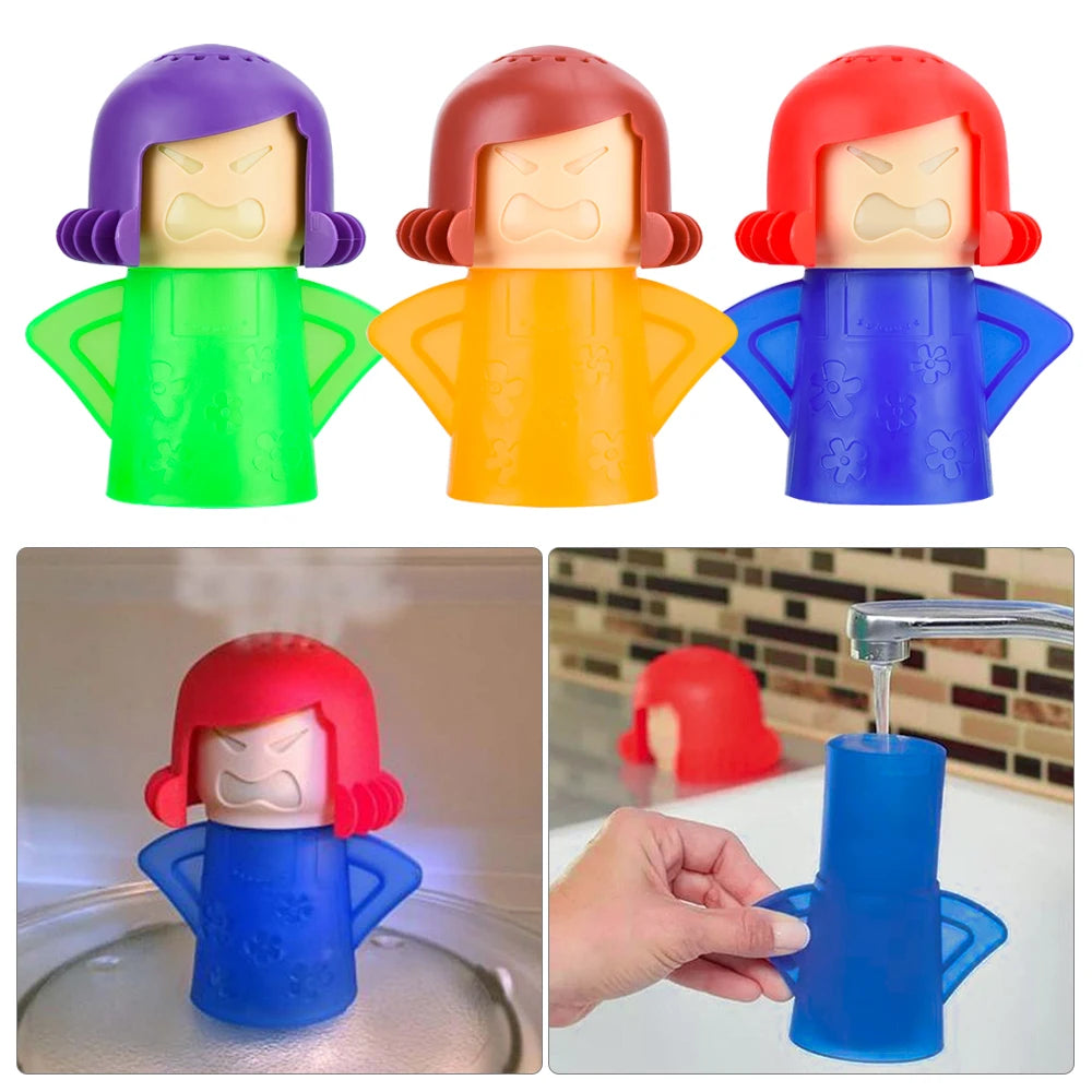 Angry Mama Microwave Steam Cleaner - Damage-Free Fast Eco Friendly Kitchen Oven Deodorizer Refrigerator Cleaning Tool