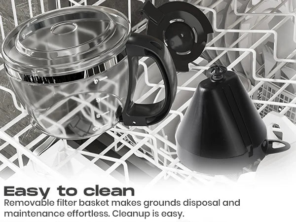 SUPERLEX 1.25L Electric Drip Coffee Machine 600 Power American Style Coffee Machine Convenient Water Window with Reusable Filter