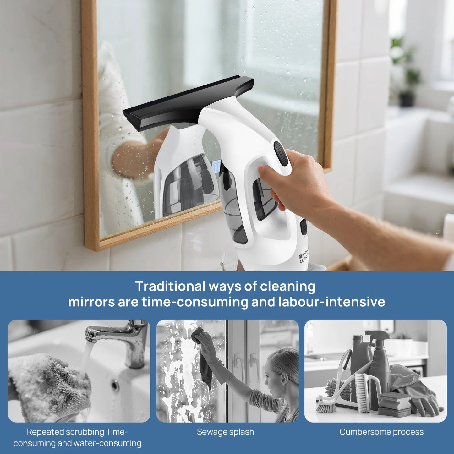 2-in-1 Cordless Window Vacuum & Scrubber | Streak-Free Shine in Seconds!