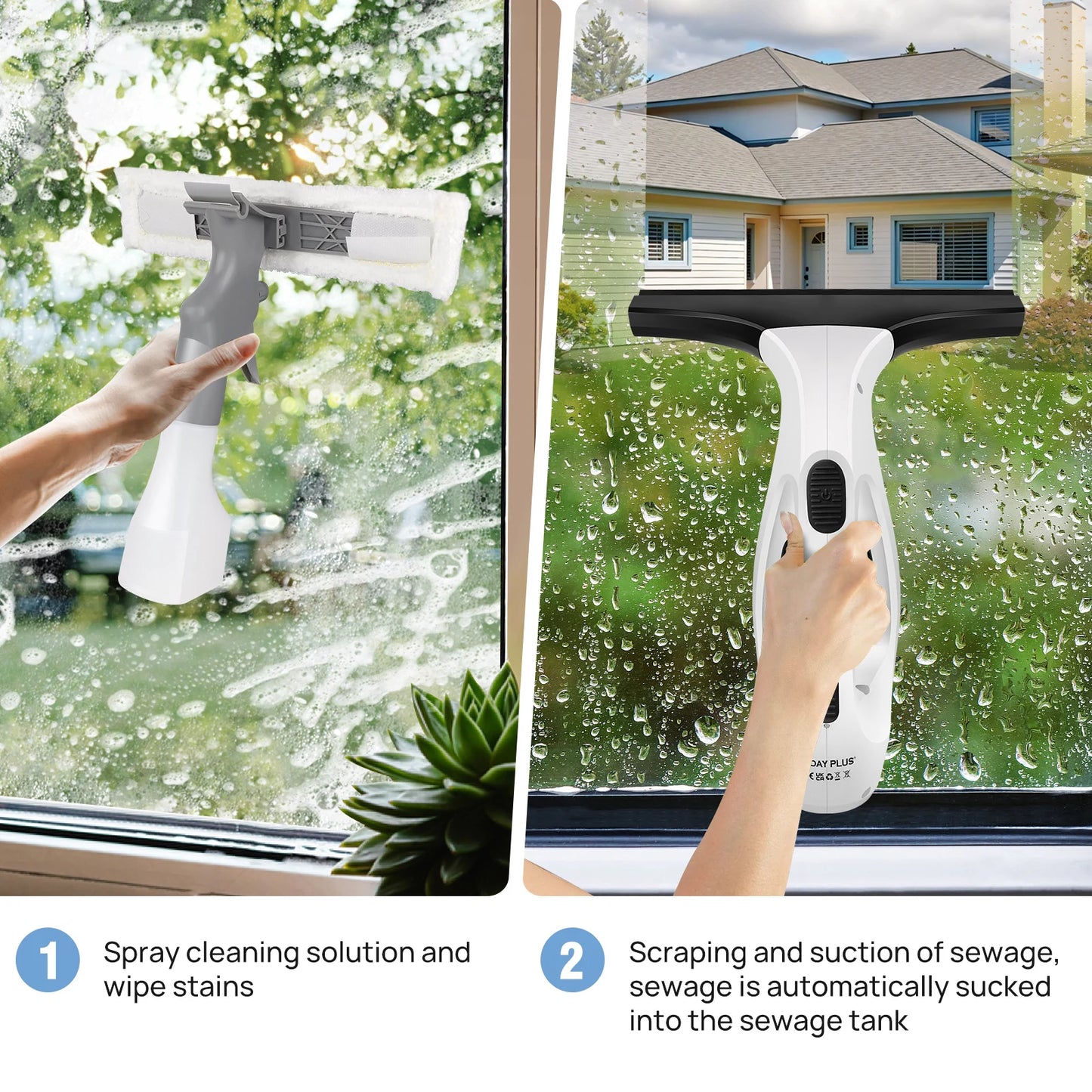 2-in-1 Cordless Window Vacuum & Scrubber | Streak-Free Shine in Seconds!