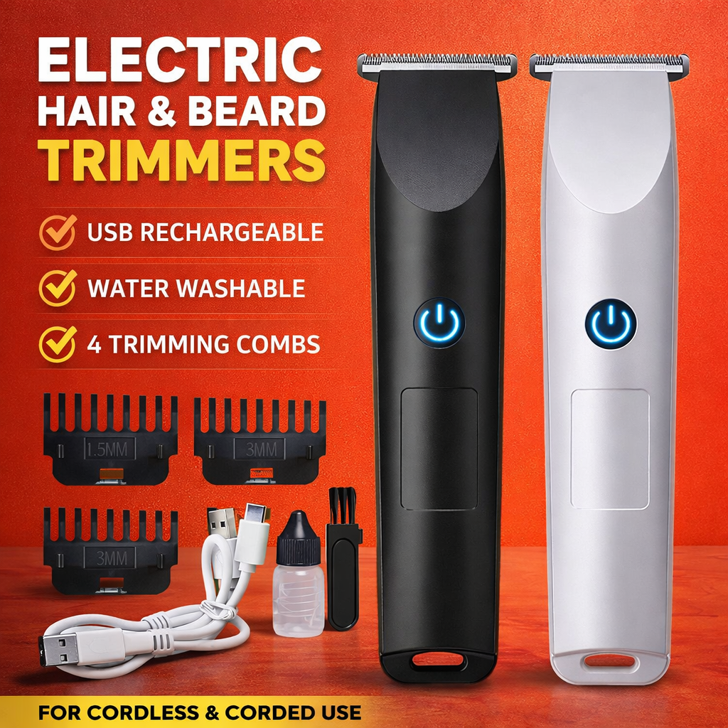 Men's Shaver Electric Hair Clipper Beard Trimmer Razor Rechargeable Shaving Machine USB Rechargeable