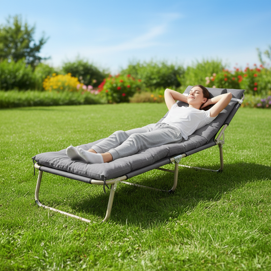 Portable Folding Camping Bed – Heavy Duty Adult Sleeping Bed for Camping Adjustable Height Mattress for Outdoor Travel Hiking