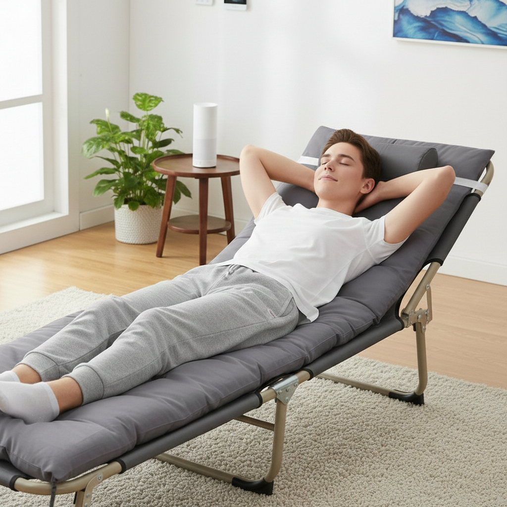 Portable Folding Camping Bed – Heavy Duty Adult Sleeping Bed for Camping Adjustable Height Mattress for Outdoor Travel Hiking